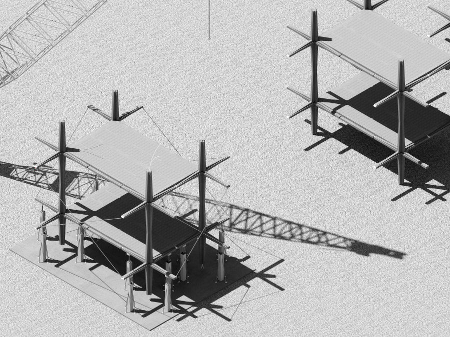 Axonometric drawing of platforms