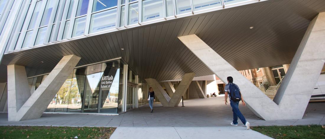An external view of the main entrance to the ArtLab building.