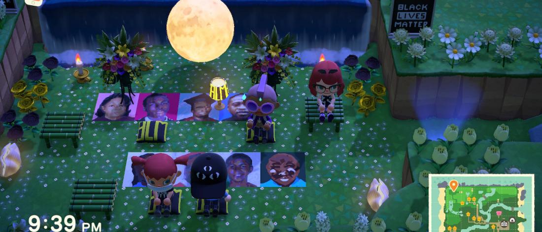 Adelle Lin, BLM Memorial (detail), 2020, Animal Crossing: New Horizon