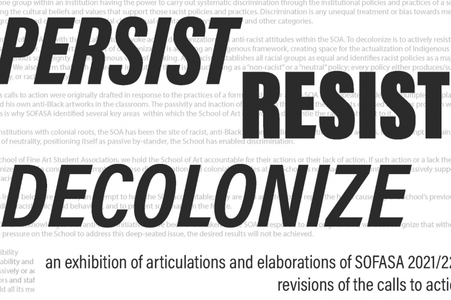 Persist Resist Decolonize title card