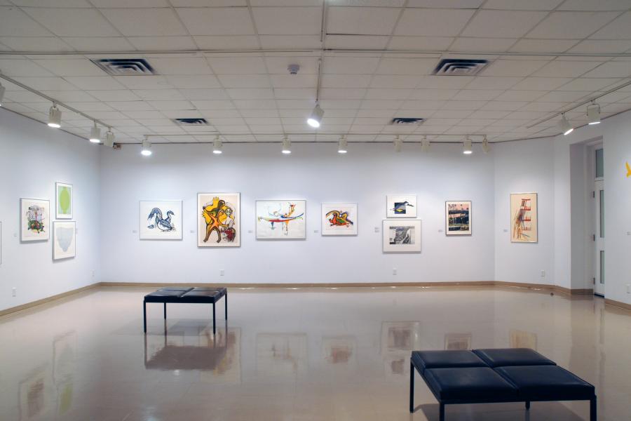 Wide gallery view featuring prints from The Grand Western Canadian Screen Shop Collection: The Bill Lobchuk Donation exhibition.