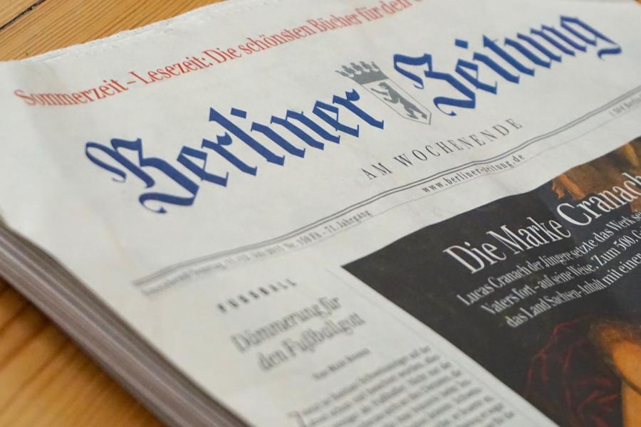 Front cover of a newspaper from Germany.