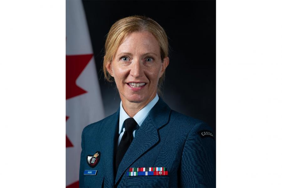 Laura Gagne in formal military attire.