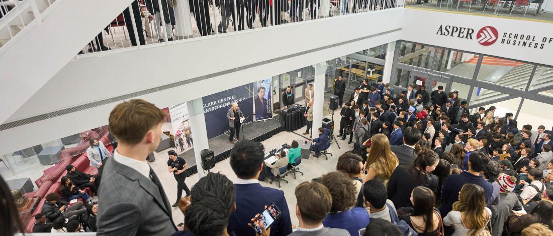 Students pitching at the Entrepreneurship Pitch Competition