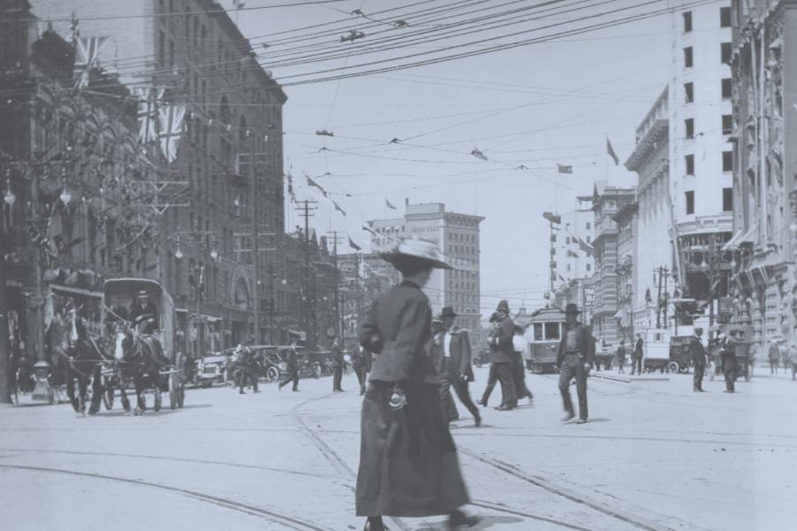 Main Street, Winnipeg, looking north, circa 1912.