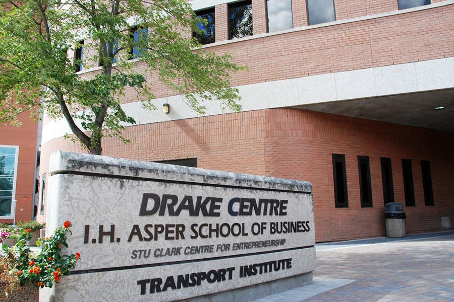 Outside of the Asper School of Business Drake Centre.