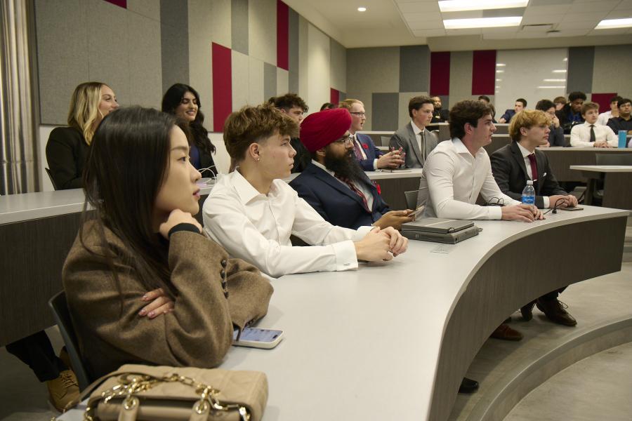 Students at initial pitches of ENTR Competition