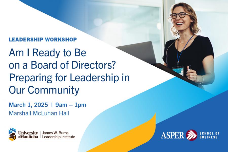 Graphic promoting a workshop - Am I Ready to Be on a Board of Directors 