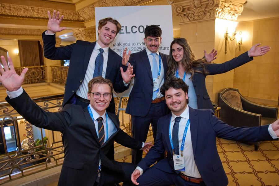 Students celebrating at new venture championships
