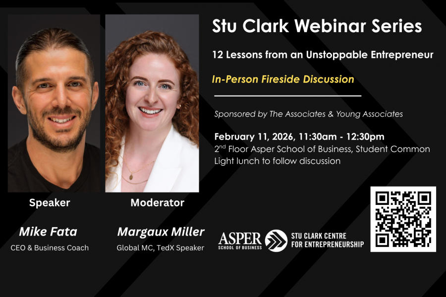Stu Clark Webinar Series graphic with details