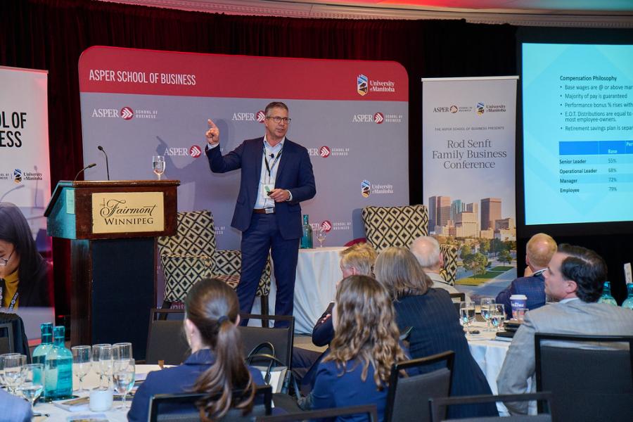 Chad Friesen speaking at 2025 Rod Senft Family Business Conference