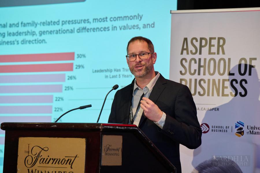 Steve speaking at Rod Senft Family Business Conference