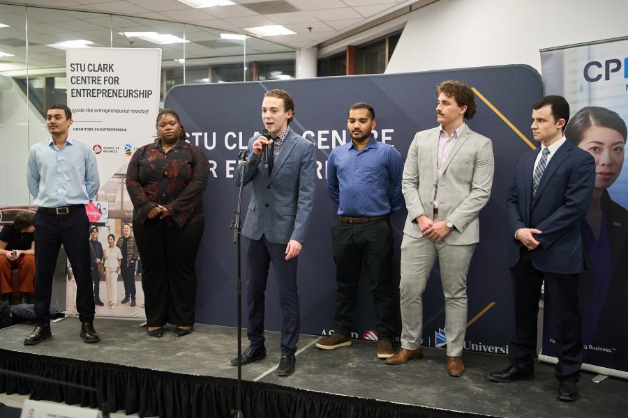 Students pitching at the Entrepreneurship Pitch Competition