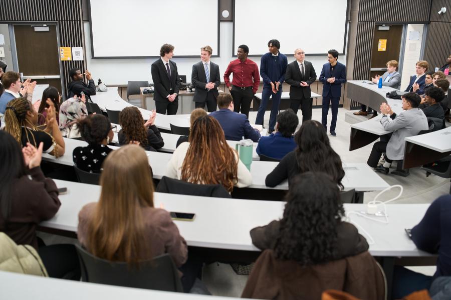Students pitching at the Entrepreneurship Pitch Competition