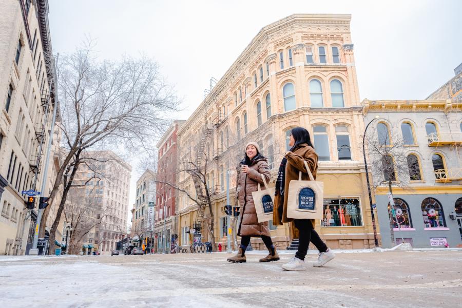 An Image of people walking in Winnipeg's Exchange District