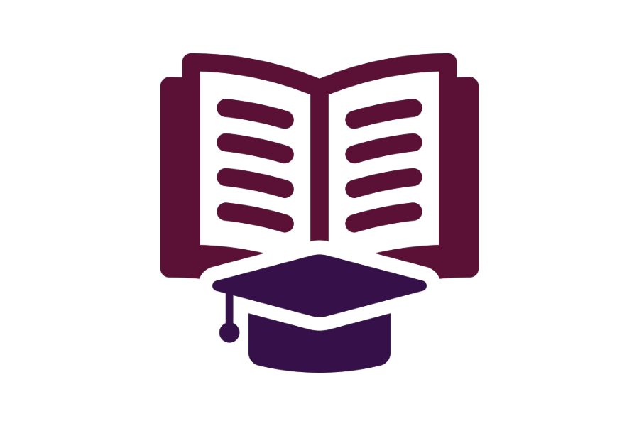 icon of open book with graduate cap.