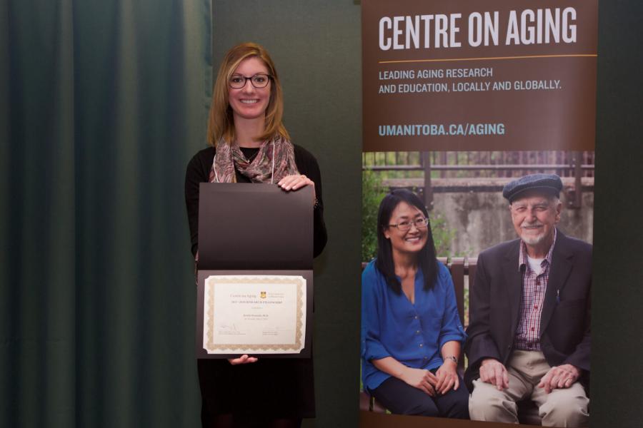 Centre on Aging Research Affiliate Dr. Reynolds receives her 2017–2018 research fellowship award.