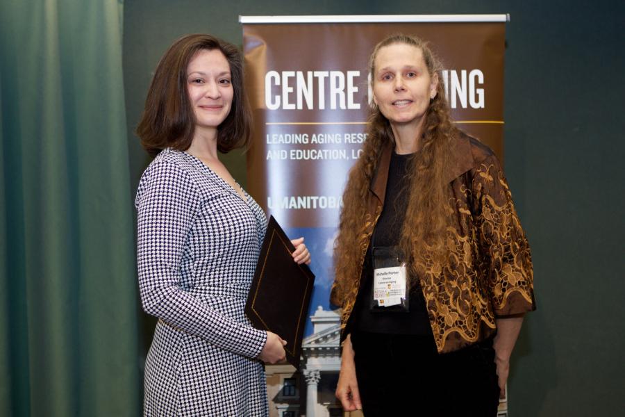 Centre on Aging Research Affiliate Dr. Jones receives her 2019–2020 research fellowship award from the Centre Director.