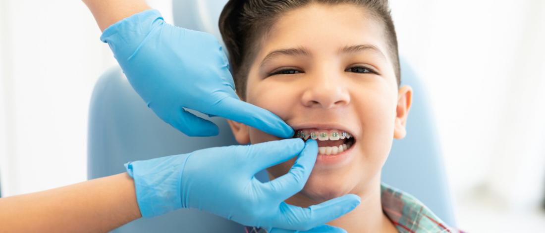 Child having braces adjusted.