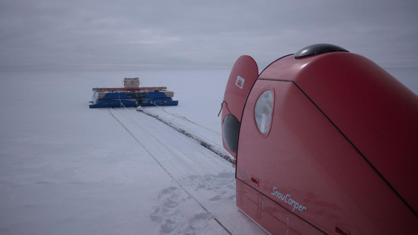 Image of ice-penetrating radar sled
