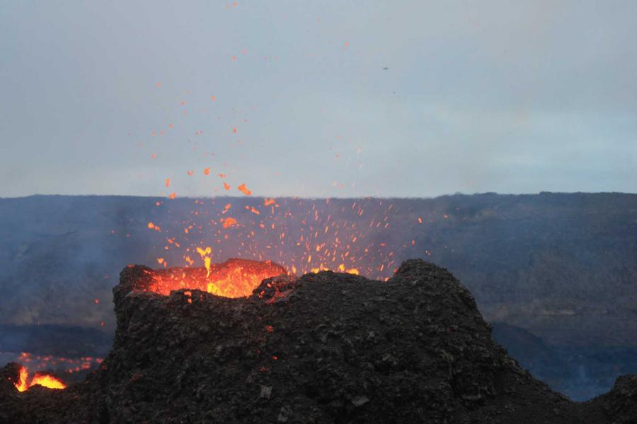lava spewing from a volcano vent.