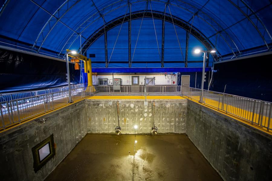 Inside empty pool of the OSIM facility