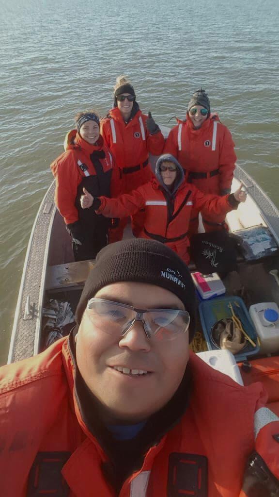 Ship and science crew from the MV Namao on Lake Winnipeg, MB.