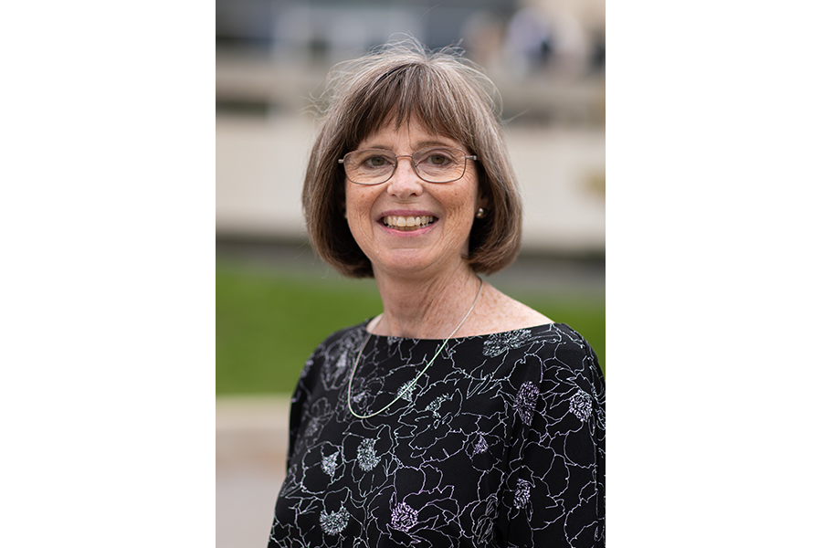 Martha Koch outside the Education Building 