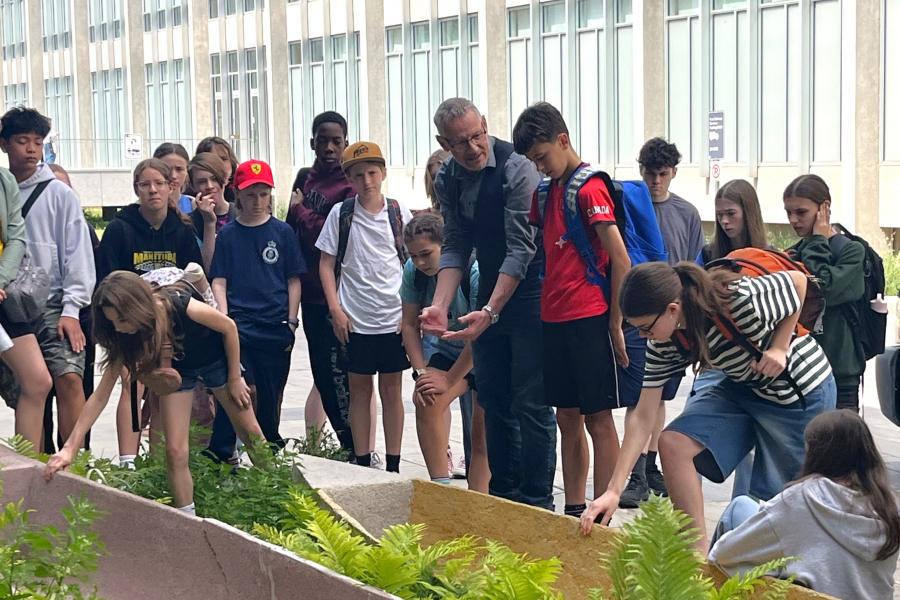  professor showing canoe