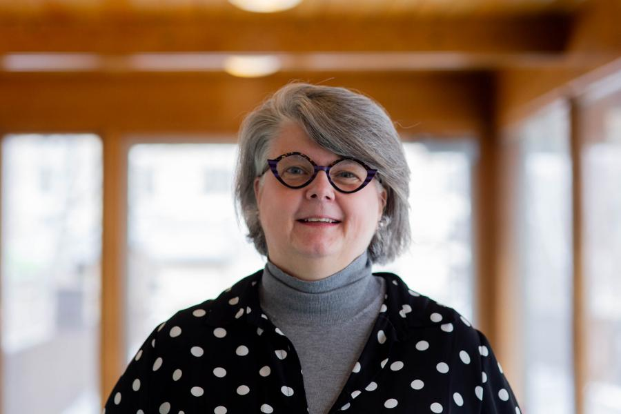 Catharine Hallman in an office