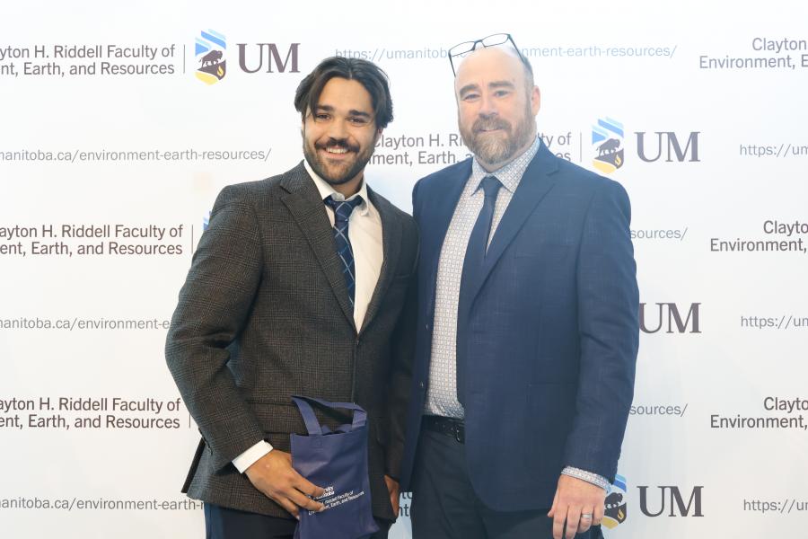 Jake Bhakta with Acting Dean Mark Hanson
