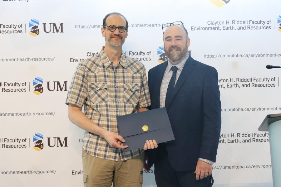 John Hanesiak with Acting Dean Mark Hanson