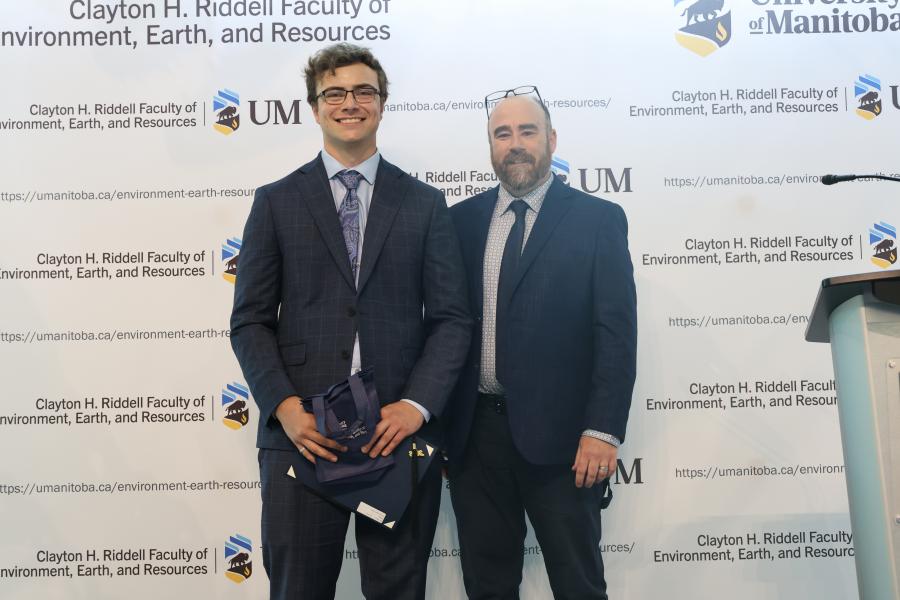 Matthew Friesen with Acting Dean Mark Hanson