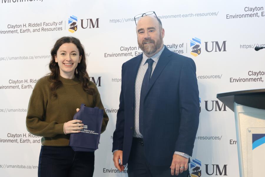 Nicole Loeb with Acting Dean Mark Hanson