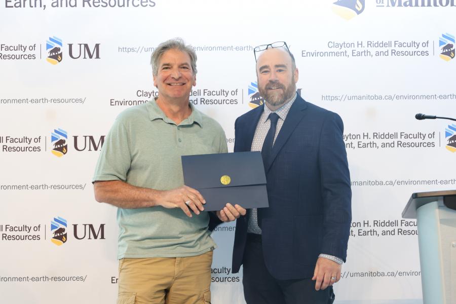 Tim Papakyriakou with Acting Dean Mark Hanson