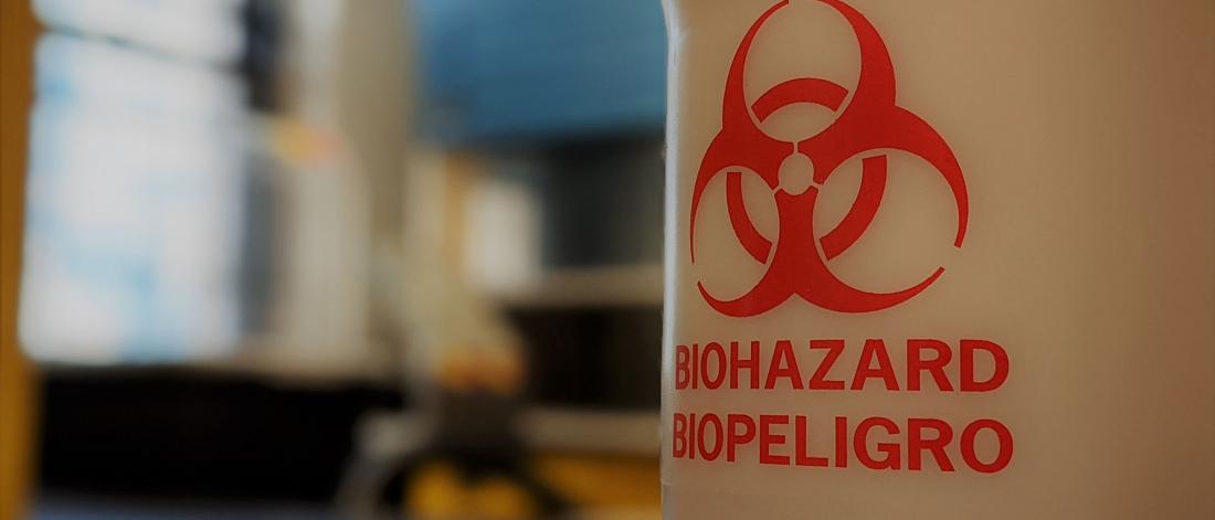Biohazardous waste container