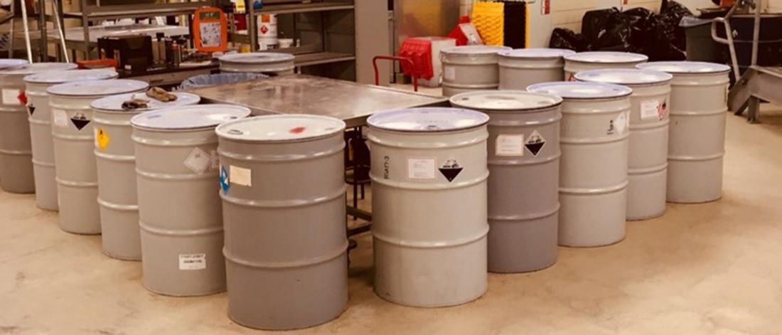 Chemical waste drums