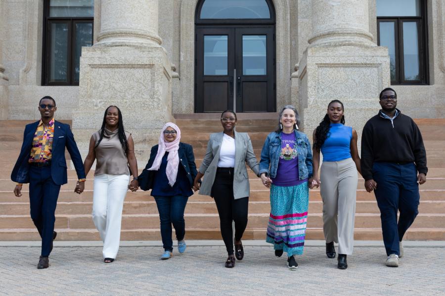 Fellows Cohort 3: from left to right: Roy Albright Obah, Shakerah Jones Hall (Mentor), Rufaida Binta Hossain, Olamide Olarewaju, Tamara (Margaret) Dicks, Samiat Oni, Michael Uzochi Orodo  
