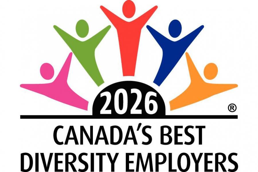 Logo for “2026 Canada’s Best Diversity Employers” featuring five colourful stylized figures above the text.
