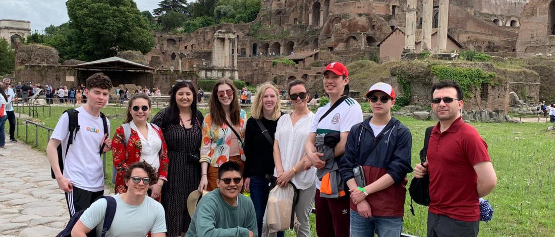 Group photo of students on travel study