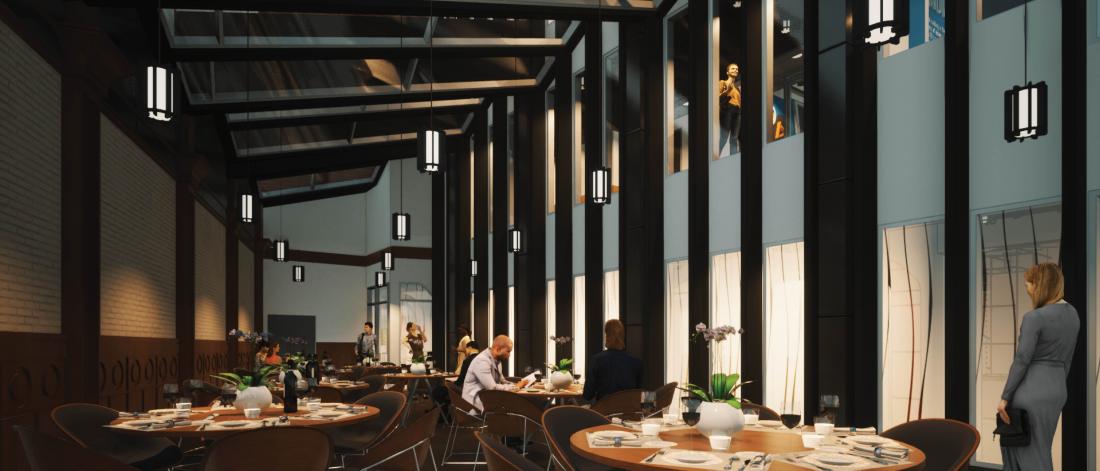 rendering of restaurant
