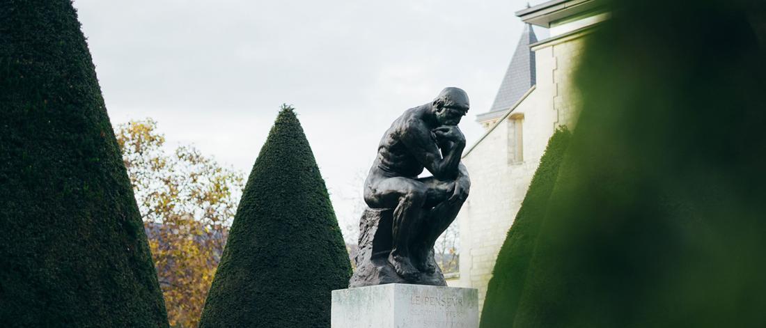The Thinker statue.