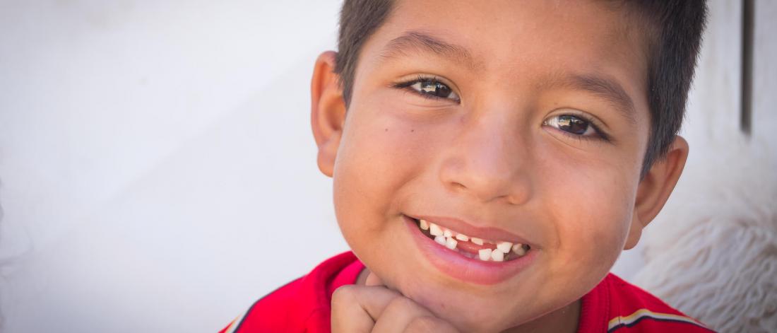 Smiling dental patient.