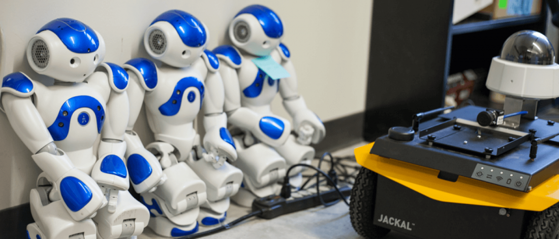 Robots inside Jim Young's HCI lab.