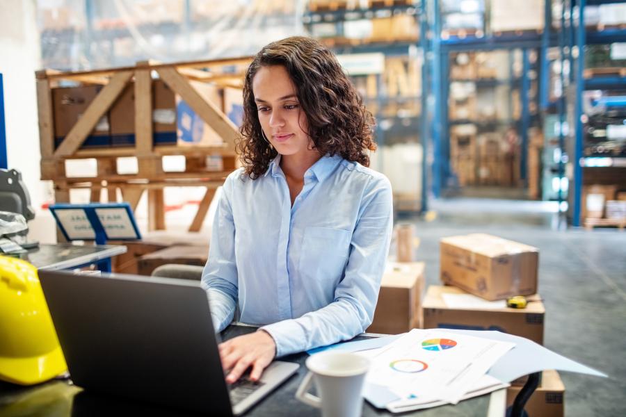 Girl at computer