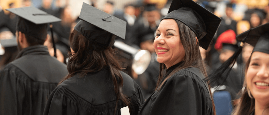 Student at graduation ceremony