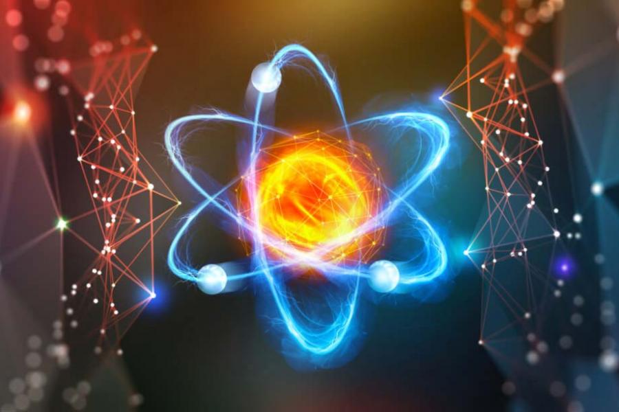 rendering of an atom