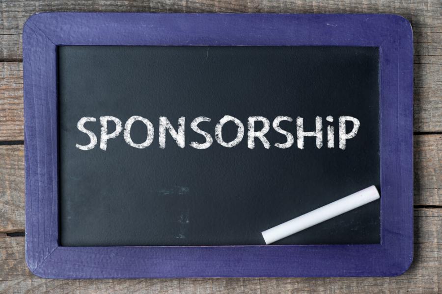 Sponsorship written in chalk