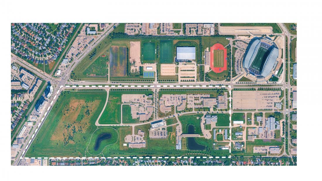 Areail view top down of smartpark