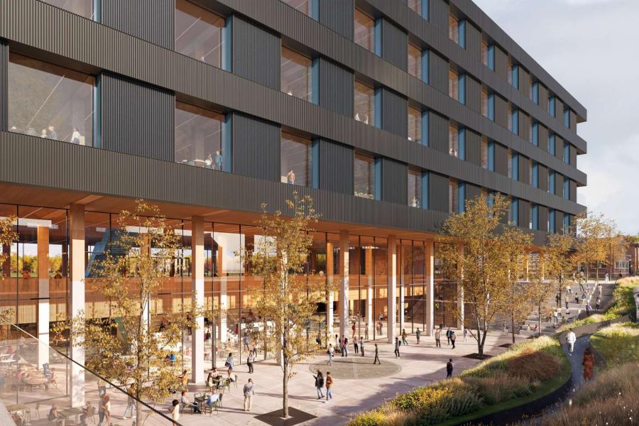 Building rendering showing courtyard.